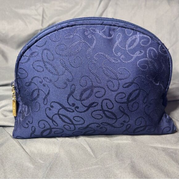 Vintage Guerlain Paris Navy Blue Canvas Cosmetic Travel Makeup Pouch/Bag EPC - Picture 1 of 7